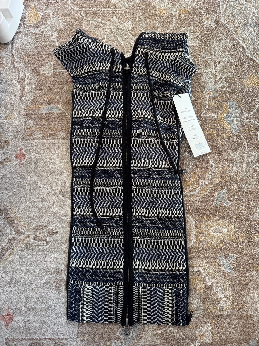 Veronica Beard Rodeo Hoodie Dickey - Ivory/Navy/Black knit sweater